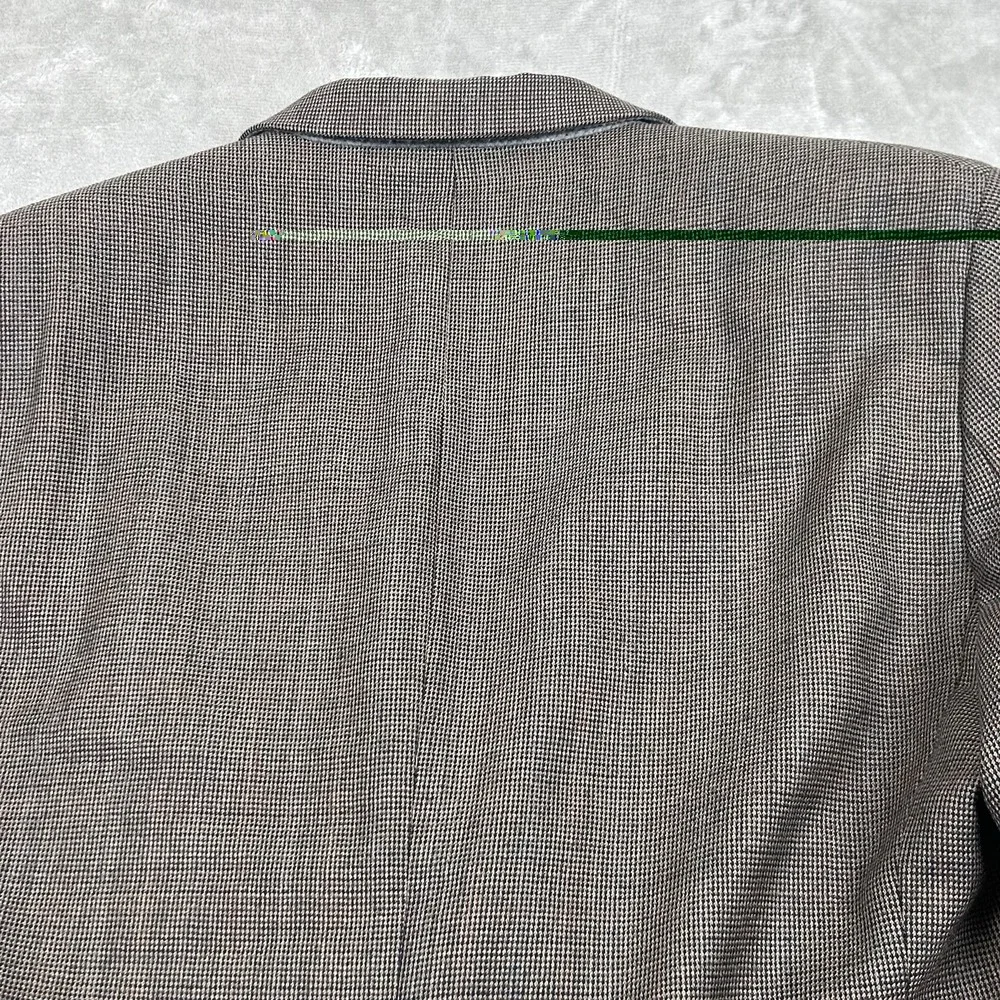 Ralph Lauren Men's 44R 100% Wool Houndstooth Sport Coat Blazer Brown
